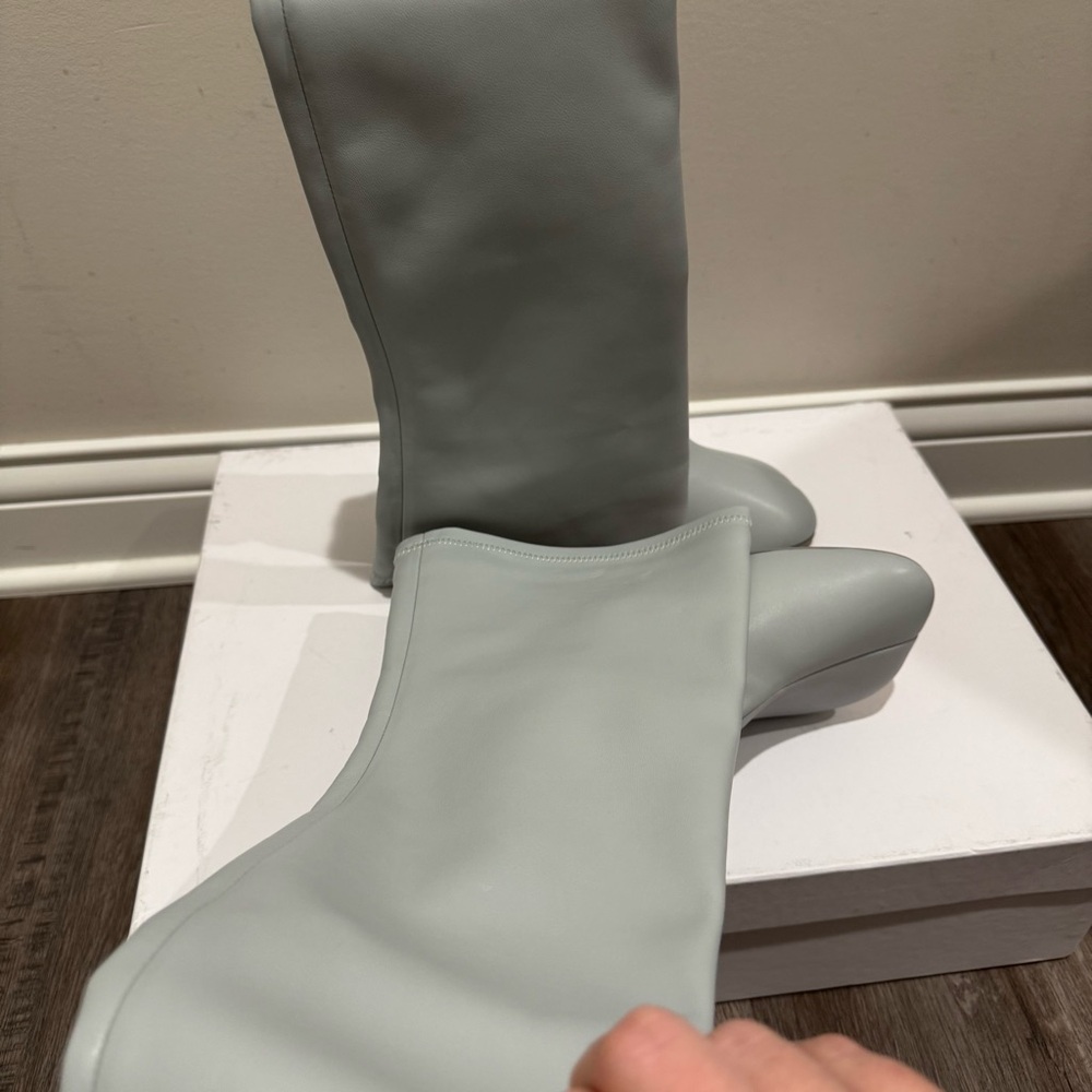 MM6 Maison Margiela Anatomic Thigh High Tabi Shaped Tall Heeled Boot Pearl Blue - Picture 9 of 16